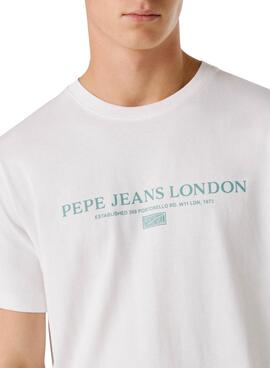 T-Shirt Pepe Jeans Summer Logo weiß für Herren.