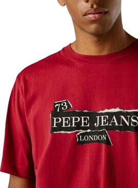 T-Shirt Pepe Jeans Griffin rot für Herren