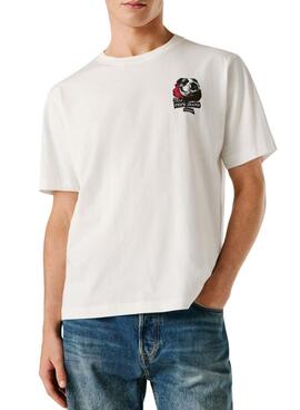 T-Shirt Pepe Jeans Shad Bulldog weiß für Herren