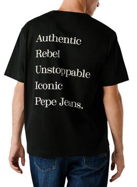 T-shirt Pepe Jeans Garret Schwarz für Herren.