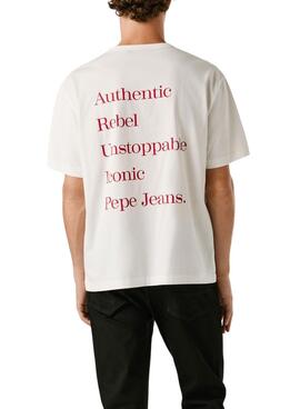 T-shirt Pepe Jeans Garret weiß für Herren.