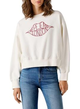 Sweatshirt Pepe Jeans Bernis weiß für Damen.