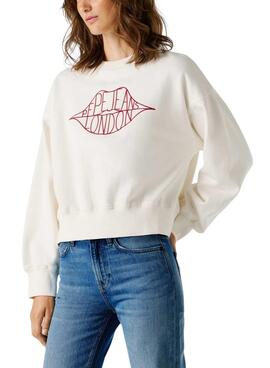Sweatshirt Pepe Jeans Bernis weiß für Damen.