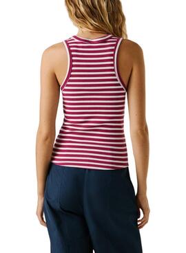 T-shirt Pepe Jeans Marian rosa und weiß für Damen