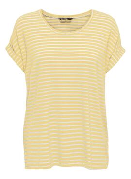 T-shirt Only Moster Striped Gelb für Damen