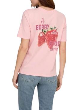 T-Shirt Only Lucy Pink für Damen.