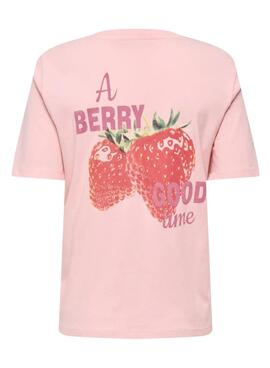 T-Shirt Only Lucy Pink für Damen.