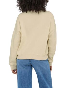 Sweatshirt Only Onlsweat Life beige für Damen