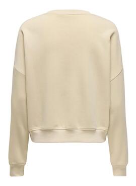 Sweatshirt Only Onlsweat Life beige für Damen
