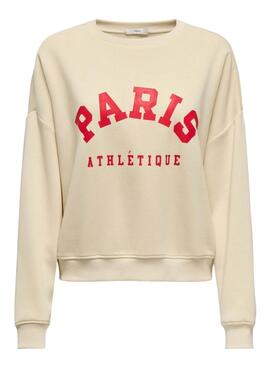 Sweatshirt Only Onlsweat Life beige für Damen