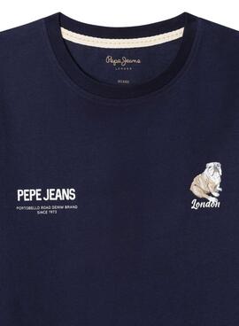 T-Shirt Pepe Jeans Cutbert in Marineblau für Jungen
