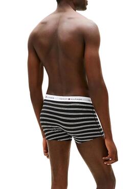 Dreierpack Tommy Hilfiger Trunk Signature bedruckte Boxershorts für Herren.