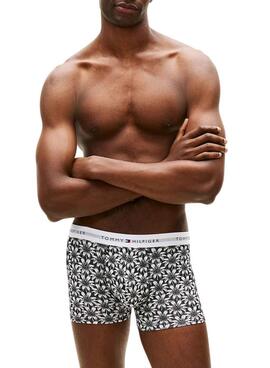 Dreierpack Tommy Hilfiger Trunk Signature bedruckte Boxershorts für Herren.