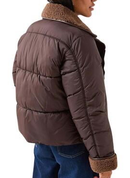 Weiße braune Vero Moda Jacke für Damen.
