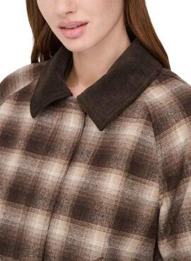 Jacke Only Kine Braun mit Karomuster für Damen