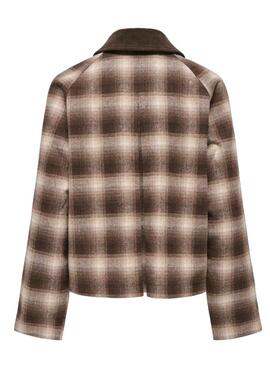 Jacke Only Kine Braun mit Karomuster für Damen