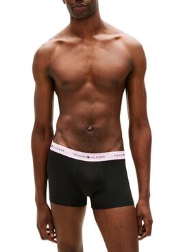 Pack 3 Unterhosen Tommy Hilfiger Trunk Signature schwarz multi für Herren.