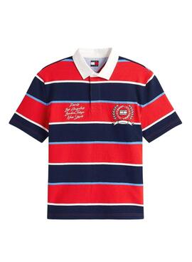 Polo Tommy Jeans Stripes Rugby Streifen rot für Herren