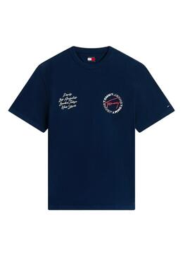 T-Shirt Tommy Jeans Circle Relaxed Marine für Herren