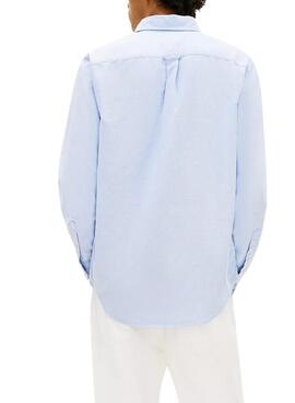 Hemd Tommy Jeans Oxford mit blauem Logo für Herren