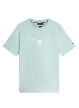 T-Shirt Tommy Hilfiger Brand Love türkis für Herren