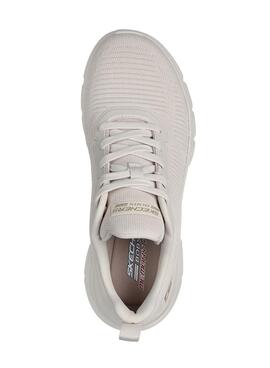 Turnschuhe Skechers BOBS Sport B Flex Hi beige für Damen.