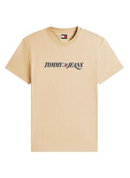 T-shirt Tommy Jeans Vintage-Logo beige für Herren