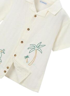 Mayoral Hemd in Beige mit Stickerei für Jungen