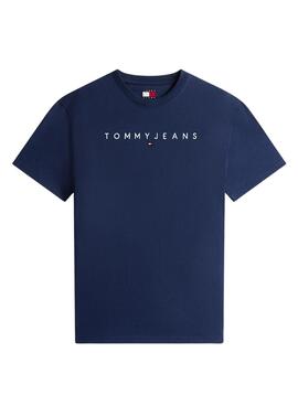 T-Shirt Tommy Jeans Linear Logo Marine Regular für Herren.
