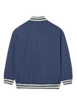 Blaue Jacke mit Reißverschluss für Jungen.