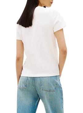 T-shirt Tommy Jeans Essential Logo Weiß für Damen