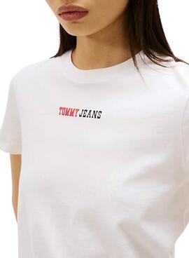 T-shirt Tommy Jeans Essential Logo Weiß für Damen