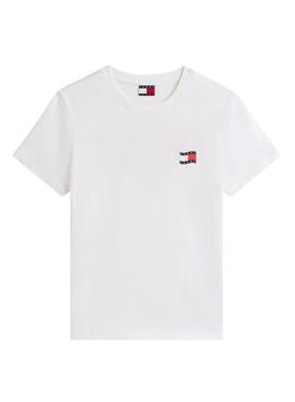 T-shirt Tommy Jeans Wavy Flag weiß für Damen.