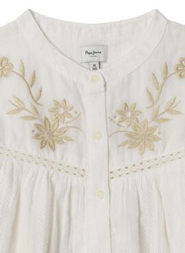 Bluse Pepe Jeans Heather Weiß für Mädchen