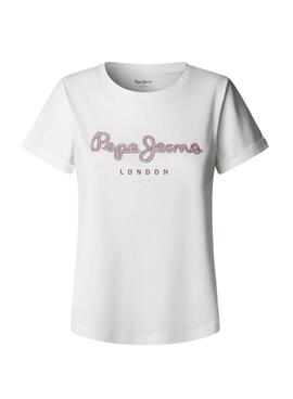 T-Shirt Pepe Jeans Nadda weiß für Damen.