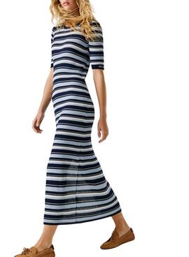 Kleid Pepe Jeans Kimmi Streifen blau für Damen