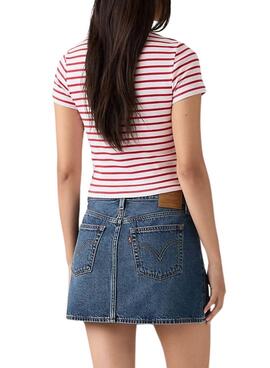 Levis Perfect Tee gestreiftes T-Shirt in Rot und Weiß für Damen