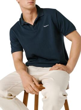 Poloshirt Pepe Jeans Oscar in Marineblau für Herren.