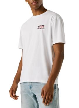T-shirt Pepe Jeans Small Flag weiß für Herren