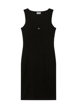 Kleid Calvin Klein Jeans Baby Rib square schwarz für Damen