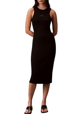 Kleid Calvin Klein Jeans Baby Rippe Schwarz für Damen