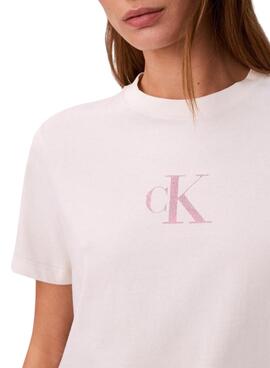 T-Shirt Calvin Klein Jeans Classic Foil weiß für Damen