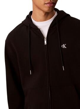 Sweatshirt Calvin Klein Jeans Monogramm-Zip schwarz für Herren