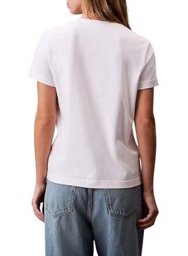 T-Shirt Calvin Klein Jeans Monogramm weiß für Damen.