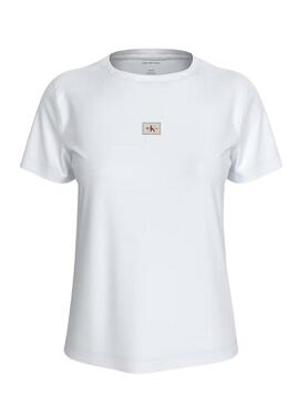 T-shirt Calvin Klein Jeans Label weiß für Damen