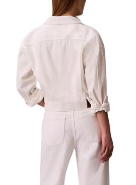 Weiße Calvin Klein Jeans 90er Jahre Damen Jeansjacke