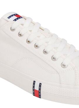 Turnschuhe Tommy Jeans Archive aus weißem Leinen für Herren