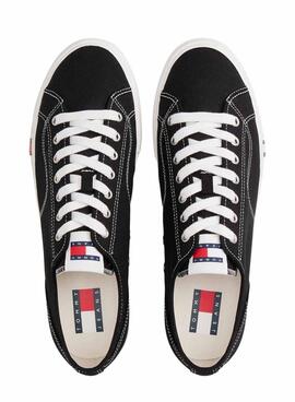 Sneakers Tommy Jeans Archive aus schwarzem Leinwandstoff für Herren.