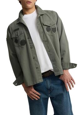 Oberhemd Silbon Patches Grün für Herren