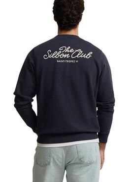 Pullover Silbon Club Saint Tropez marineblau für Herren.